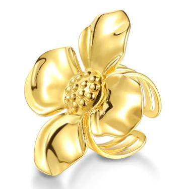 Imagem de Genérico ANEL FEMININO FOLHEADO A OURO 18K FLOR AJUSTAR DOURADO