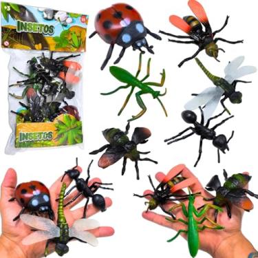 Imagem de Kit 6 Insetos de Borracha Grandes Enormes Gigantes Educativas Brinquedo Infantil Lembrancinha Aniversário Abelha Libérula Formiga Gafanhoto Joaninha - TYDA