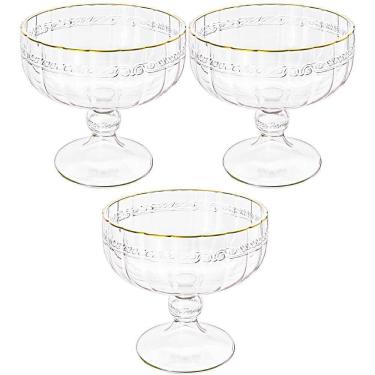 Imagem de Taça Sobremesa Em Cristal Imperial Fio Ouro 200Ml 3 Peças
