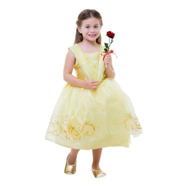Imagem de Fantasia Princesa Bela Fera Clássica Vestido Amarelo Infantil