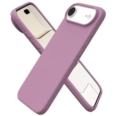 Imagem de ORNARTO Capa protetora para iPhone Air de 6,5 polegadas, silicone líquido fino, 3 camadas, borracha de gel macio, à prova de choque, com forro de microfibra antiarranhões - roxo lilás