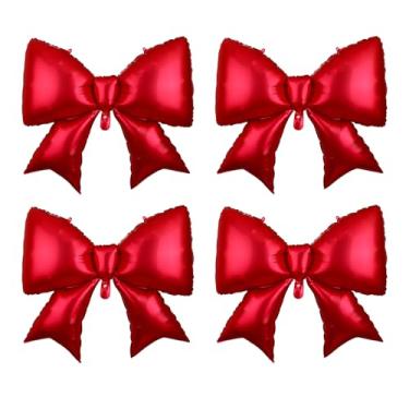 Imagem de 4un Balão Gigante Laço Vermelho, 98x75cm Balão Papel de Alumínio com Tema Vermelho Decoração Aniversário para Chá de Panela Chá Bebé Noivado Despedida Solteira Formatura Artigos para Festas