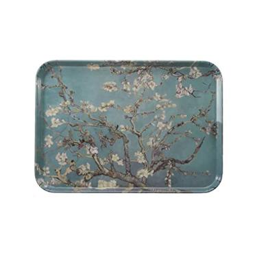 Imagem de FTOQWZXV Bandeja retangular para conjunto de chá, restaurante, cafeteria, bandeja de serviço, bandeja de armazenamento para copos de cozinha, bandeja para servir T (A B)