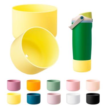 Imagem de Bluwing 2 peças de bota de silicone para Owala 850.5 g 1,134.0 g FreeSip Sway garrafas e copos, mangas protetoras de silicone para copos Owala (amarelo claro, 2 peças)