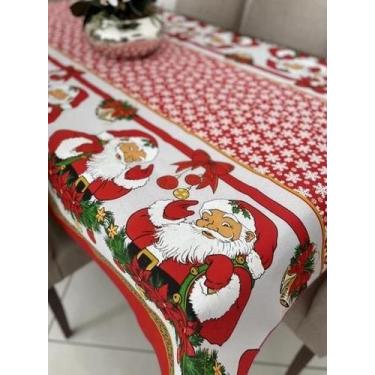 Imagem de Toalha de Mesa Natal Retangular 8 lugares 145x205cm Algodão Poliester 