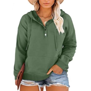 Imagem de Moletom feminino Eytino plus size de manga comprida 3X verde