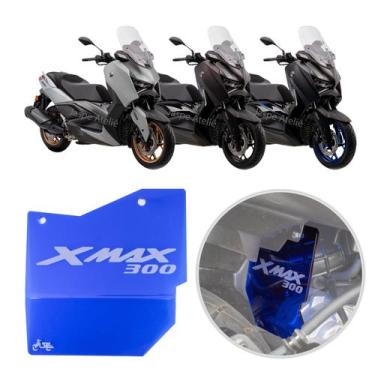 Imagem de Protetor Motor Scooter Acrílico Azul Yamaha Xmax 300 - Jaspe Ateliê
