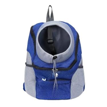 Imagem de Mochila Bolsa Transportadora Mascote Gato Viagem Para Praias Ou Espaços Ao Ar Livre Caixa De Transporte Para Gatos Com Alças Ajustáveis (AZUL,M)