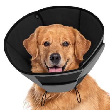 Imagem de Preferhouse Cones para cães grandes, cone macio para cães pararem de lamber, coleira respirável para animais de estimação para animais de estimação extragrande, cinza GG