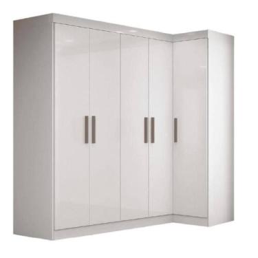 Imagem de Guarda Roupas Modulado de Canto Madrid com 5 Portas e 2 Gavetas Maxel,