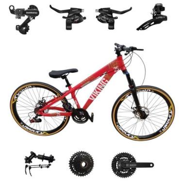 Imagem de Bicicleta Vikingx 24v Aro 26 Tuff 25 Aluminio Shimano Mtb Freeride Sus