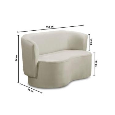 Imagem de Sofá Orgânico Curvo Living 2 Lugares 160 Star Confort - VS Móveis, Beg