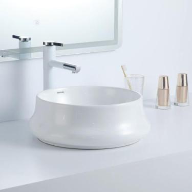 Imagem de Cuba Deend De Cerâmica Rotonda OndinaLuce Banheiro 35x35x14cm