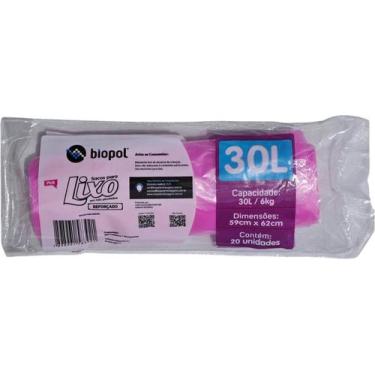 Imagem de 60 Saco de Lixo Reforçado Pink com Cheiro 30 Litros - AAZ