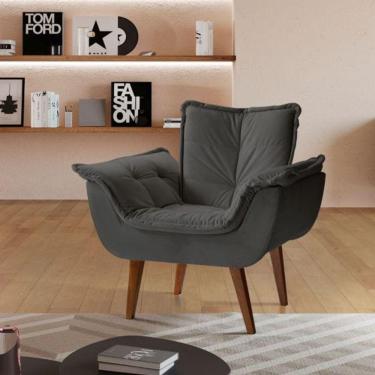 Imagem de Poltrona Veludo Grafite - Eros/Montano