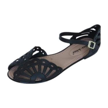 Imagem de Sandália Feminina Adulto CORTE LASER 50028 - Miss Miss, Preto, 36
