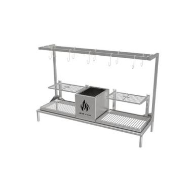 Imagem de Parrilla Dupla Para Alvenaria 108X34 - Firebox + 1 Grelha Argentina + 