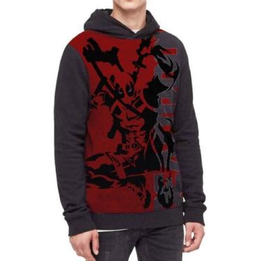 Imagem de Moletom Com Capuz Deadpool Full Print Ref:26 - smoke, Preto, P