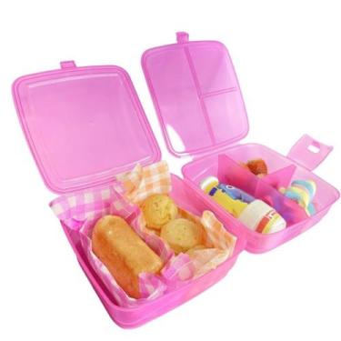 Imagem de Lancheira Dupla Com Divisórias Plástico Cores Keita