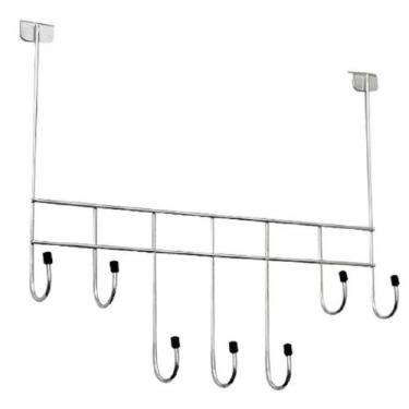 Imagem de Cabide Porta 7 Ganchos Cromado 35 Cm - 18454 - Niquelart