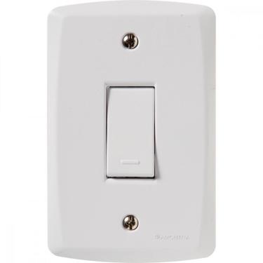 Imagem de Conjunto 4x2 com 1 Interruptor Simples 10 A 250 V Tramontina Lux2 Branco