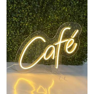 Imagem de Painel Led Neon Cafe Letreiro Luminoso 45x30cm - Comercial Luvi, Branc