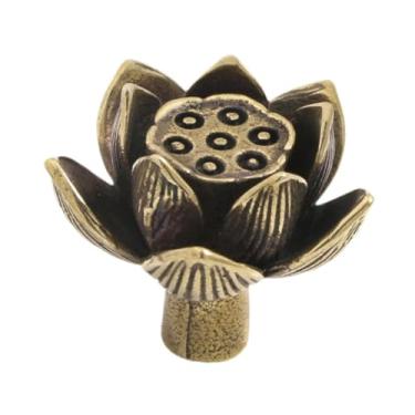 Imagem de Generic Puxador de armário Lotus Seedpod, puxador de cômoda, multiuso, fácil instalação, de porta de armário, de gaveta para armário de guarda-roupa, Cobre