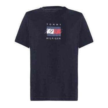 Imagem de Camiseta Tommy Hilfiger Linear Flag Graphic Tee Branco-Masculino