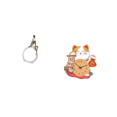 Imagem de Fenteer Estatueta de Gato para Meninas, Relógio de Parede Feminino, Estátua, Centro de Mesa, Quarto, Leitores, Presente, Estante, Escultura Abstrata de Fazend