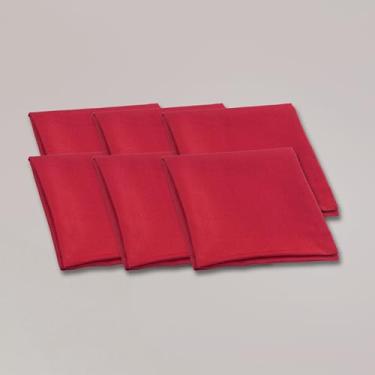 Imagem de Kit de 6 Guardanapos de Mesa Classic Tecido Oxford Maquinetado, 43x43cm, Acabamento com Bainha, para Mesa Posta, Jantares e Eventos (Vermelho)