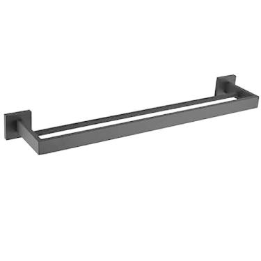 Imagem de SUYA Toalheiro duplo de 50 cm para parede de banheiro, toalheiro de aço inoxidável SUS304 para banheiro e cozinha, cabide de toalha de banheiro moderno para decoração de casa, varão de toalha de