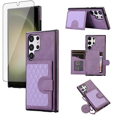 Imagem de Asuwish Capa de telefone para Samsung Galaxy S23 Ultra 5G Capa carteira com protetor de tela de vidro temperado e alça transversal suporte para cartão celular S23Ultra 23S S 23 23Ultra 17.3 cm