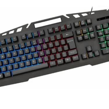 Imagem de Teclado Semi-mecânico Gamer Kmex Spartacus, LED RGB, Anti-Ghosting, ABNT2, Preto - Kb-a328