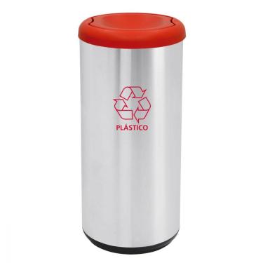 Imagem de Lixeira Inox Tramontina 40L Cápsula Selecta Basculante Verm