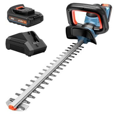 Imagem de SENIX HTX2-M X2 20 Volt Max* 18-Inch Battery Powered Cordless Hedge Trimmer with Brushless Motor, Double-Sided Dual Action Blades, 3/4" Cutting Capacity, Includes Blade Cover, Battery, and Charger