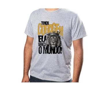 Imagem de Blusas Camisa Cristã Personalizada Tende Coragem Eu Venci o Mundo Teci