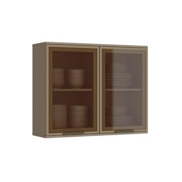 Imagem de Armário Aéreo P/ Cozinha Connect C/ 2 Portas C/vidro 80cm Duna - Henn