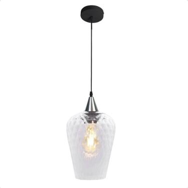 Imagem de Pendente Monalisa G Boreal Transparente E27 Bivolt Prata