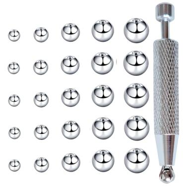Imagem de TKWXE 16G 3-8 mm bolas de substituição piercing e ferramenta de aperto de bola de piercing compatível com piercings roscados externamente para septo, orelha e lábios