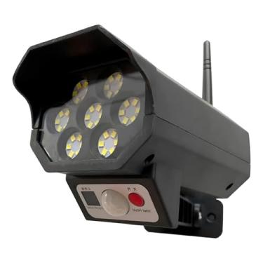 Imagem de Refletor Solar LED 60W, Luminária de Segurança com Sensor de Presença, Preto, 42 LEDs, Painel Solar 5V, Formato Câmera, Controle Remoto, 8h de Funcionamento