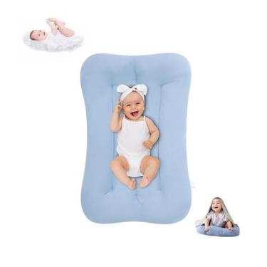 Imagem de Espreguiçadeira Lucakuins, 0-24 meses, algodão orgânico macio, azul ac