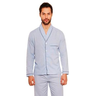 Imagem de Pijama Longo Presidente PL083 Masculino - Lenços Presidente, Liso azul