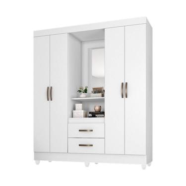 Imagem de Roupeiro Capelinha Lite Com Espelho Guarda-Roupa Casal