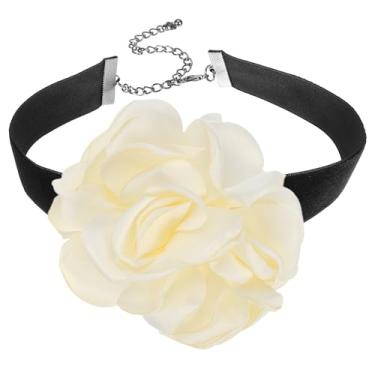 Imagem de PATIKIL Colar de gargantilhas de rosas para mulheres, gargantilhas de flores, acessórios modernos de veludo ajustável, One Size, Algodão, Âmbar