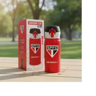 Imagem de Garrafa térmica flip 300ml times - são paulo - brasfoot