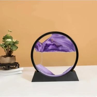 Imagem de Ampulheta Decorativa, Ampulheta Duna 3D Vidro Areia，Arte Decorativa + Temporizador，PráTico e Multifuncional(Roxo,G)