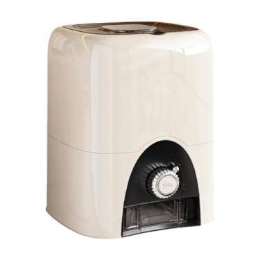 Imagem de FytStycale Caixa de Armazenamento de Arroz Dispensador de Cereais Balde Tampa Selada Recipiente de Alimentos Secos Armário Dispensador de Alimentos, Creme L