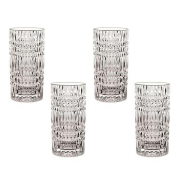 Imagem de 4 Copos Altos Ethno Em Vidro Cristal 434ml Nachtmann