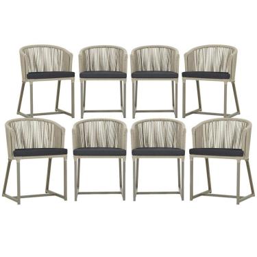 Imagem de 8 Cadeiras De Jantar área Noronha Fendi E11 Trama  Rami