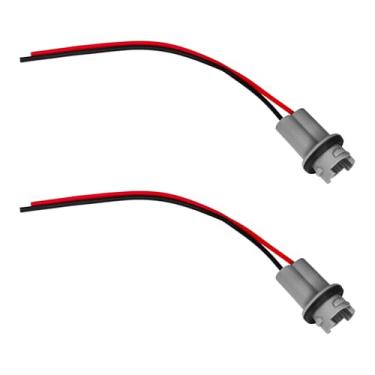 Imagem de HHZL 2 peças soquete de seta luz traseira arnês T13 T15 T10 194 freio lateral marcador de luz soquete placa de licença adaptador de lâmpada pigtail para GM Chevrolet (cinza)